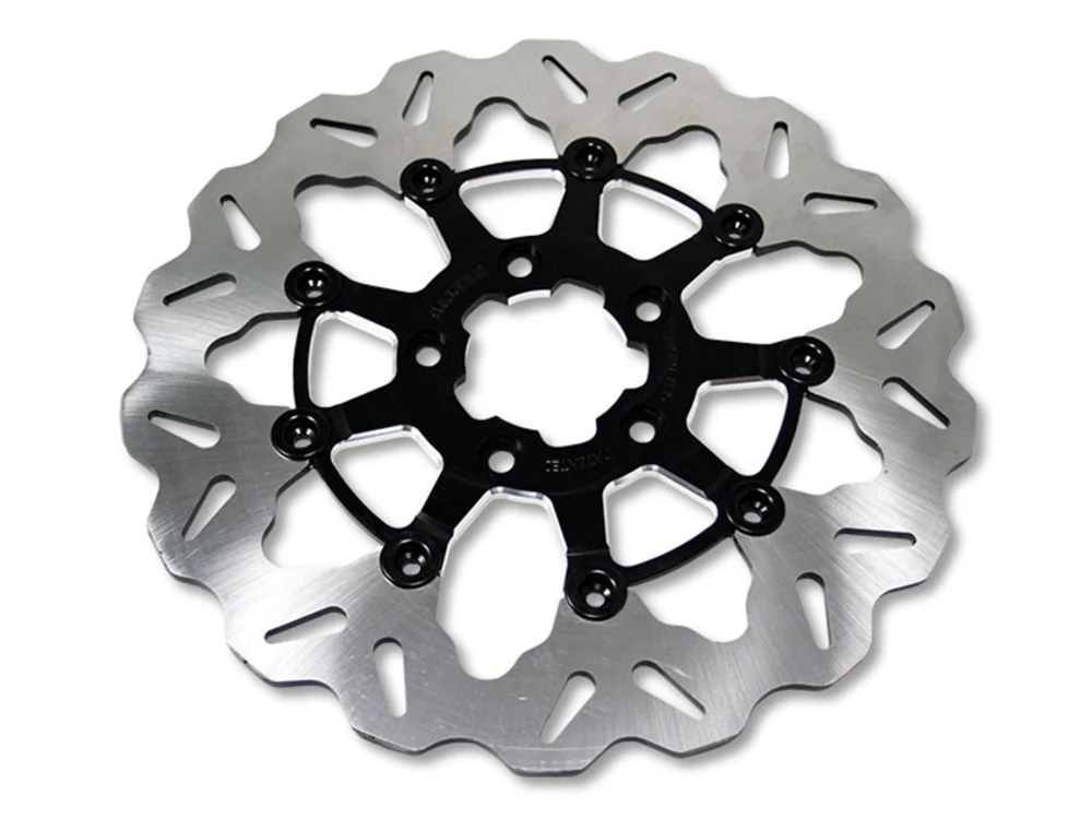 GBrakes GB-GBDU015 11.8" Rear Floating Wave Disc Rotor w/Contrast Cut Carrier for Harley-Davidson Touring 08-Up