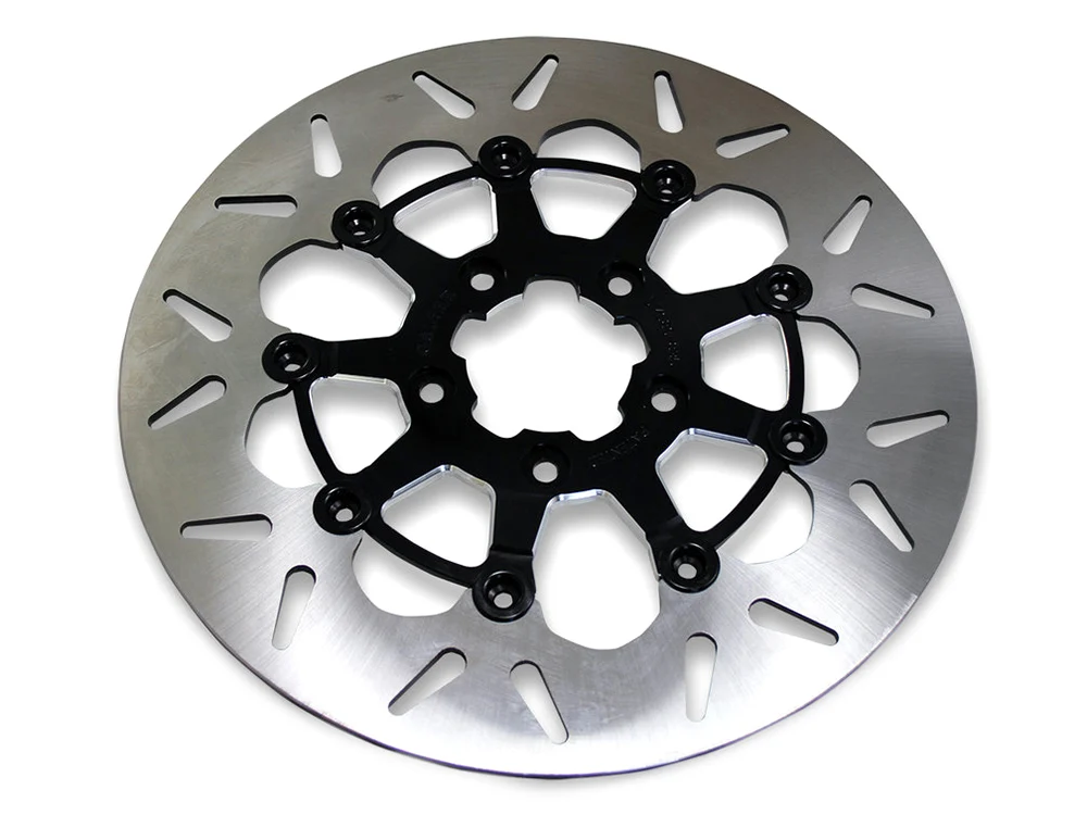 GBrakes GB-GBDU082 11.5" Rear Floating Round Disc Rotor w/Contrast Cut Carrier for Harley-Davidson Big Twin 00-Up/Sportster 00-10