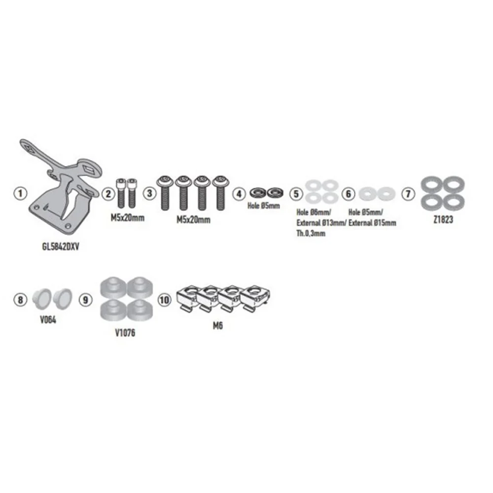 Givi A1208A Windshield Mounting Kit for Honda CB650R 24-Up w/1173S Windshields