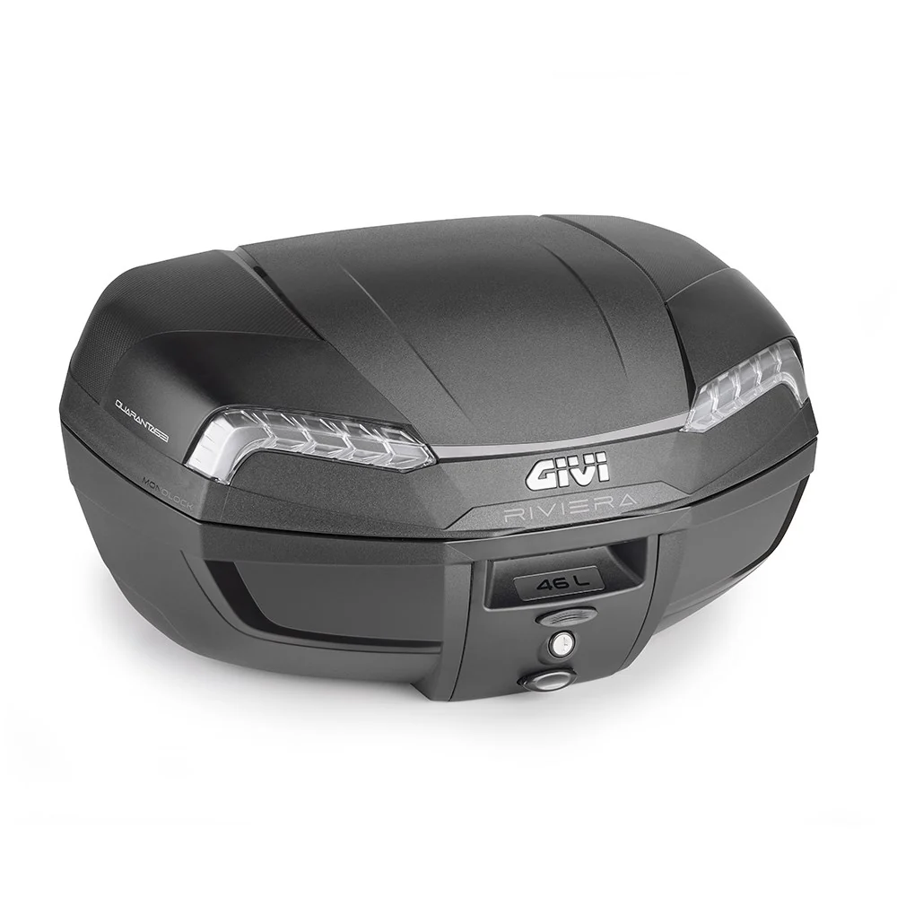 Givi E46NT2 Riviera Tech 46L Black/Clear Monolock Top Case (includes Universal Plate)