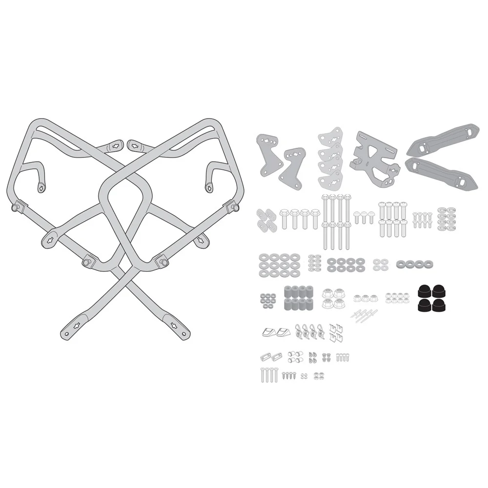 Givi PLO3128MK PL One-Fit Side Case Pannier Holder for Suzuki GSX-S1000GX 24-Up w/Monokey Side Cases