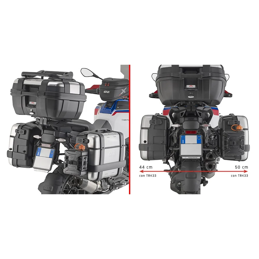 Givi PLO5146MK PL One-Fit Side Case Pannier Holder for BMW R 1300 GS Adventure 25-Up w/Monokey Side Cases