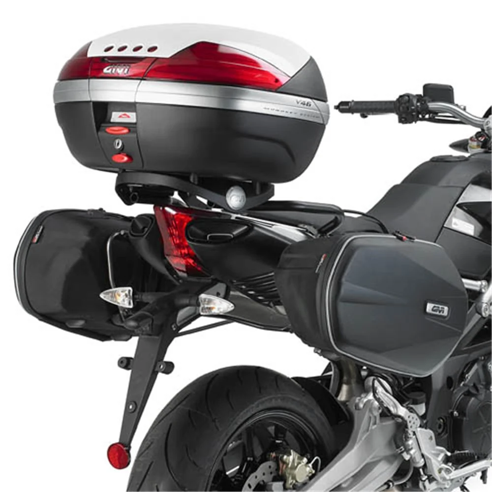 Givi TE6700 Saddlebag Holder for Aprilia Dorsoduro 750/Dorsoduro 1200 08-16 w/Easylock or Soft Side Bags