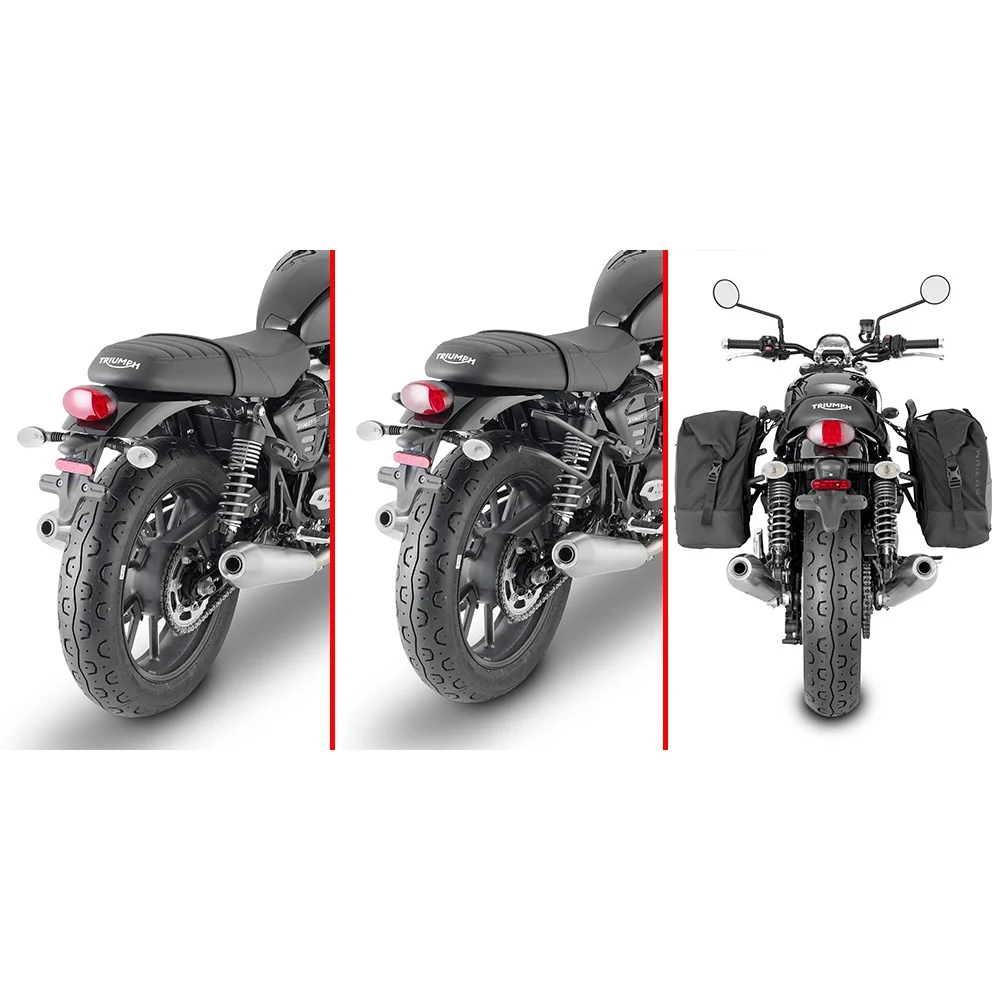 Givi TR6407 Remove-X Rapid Release Saddlebag Holder for Street Twin 900 16-22/Speed Twin 900 23-25/Bonneville T100 17-22/Bonneville T120 16-25w/Soft Side Bags