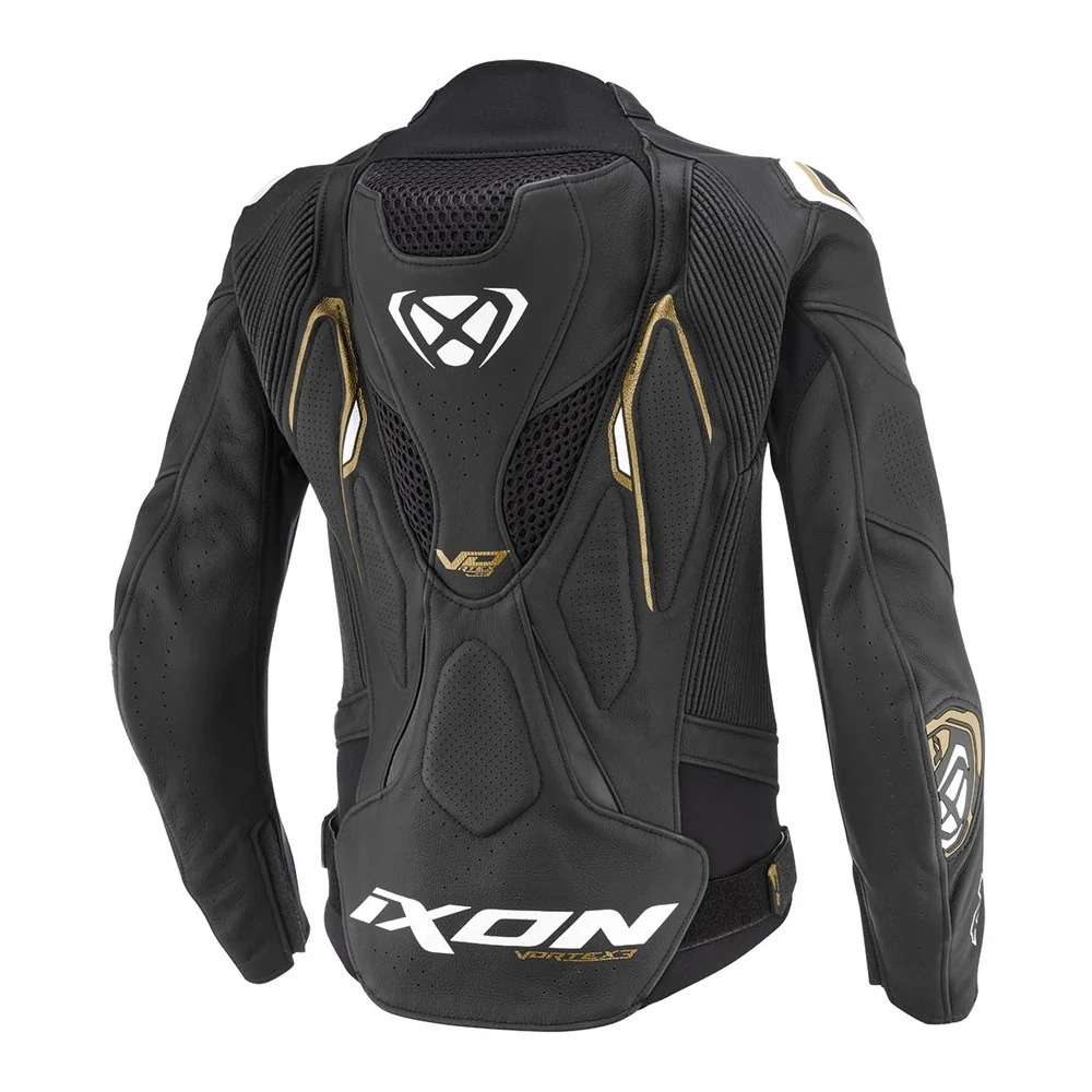 Ixon Vortex 3 Lady Black/White/Gold Womens Leather Jacket - Image 2
