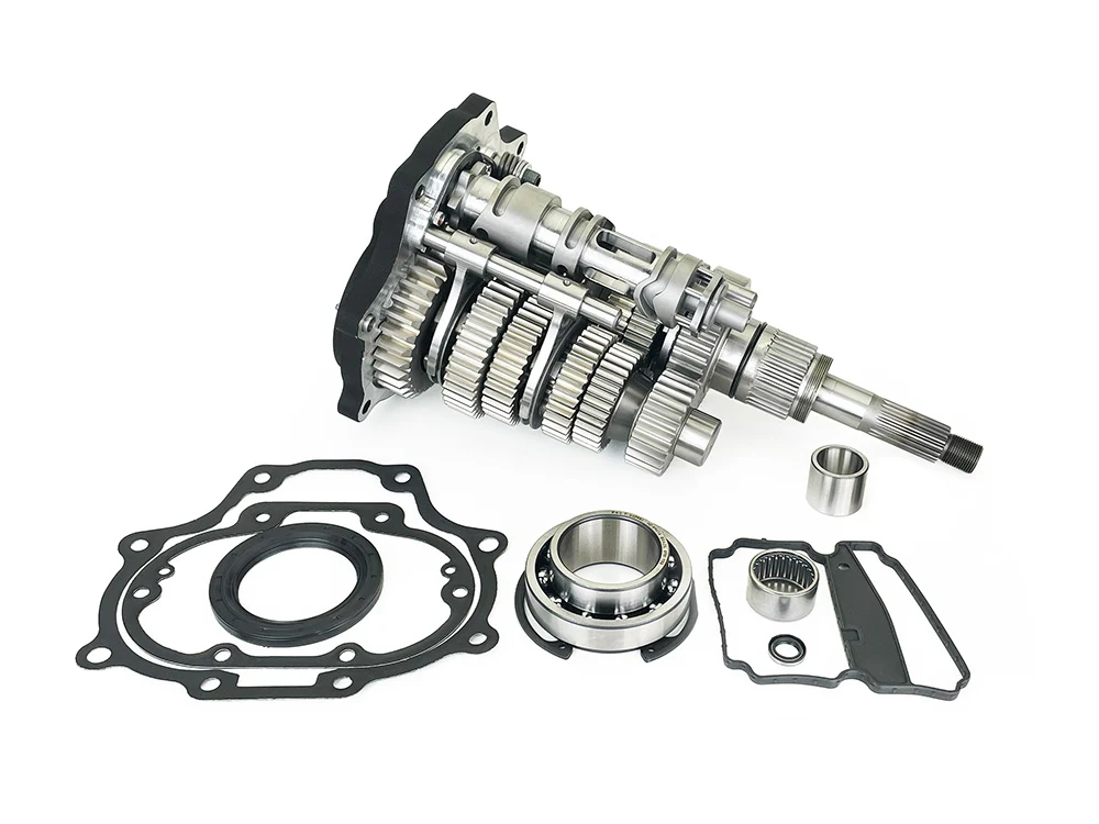 Jims Machine JM-8611 Fat 6 Speed Super Gear Transmission Cassette Black Trapdoor for Harley-Davidson Softail 18-24/Touring 17-23