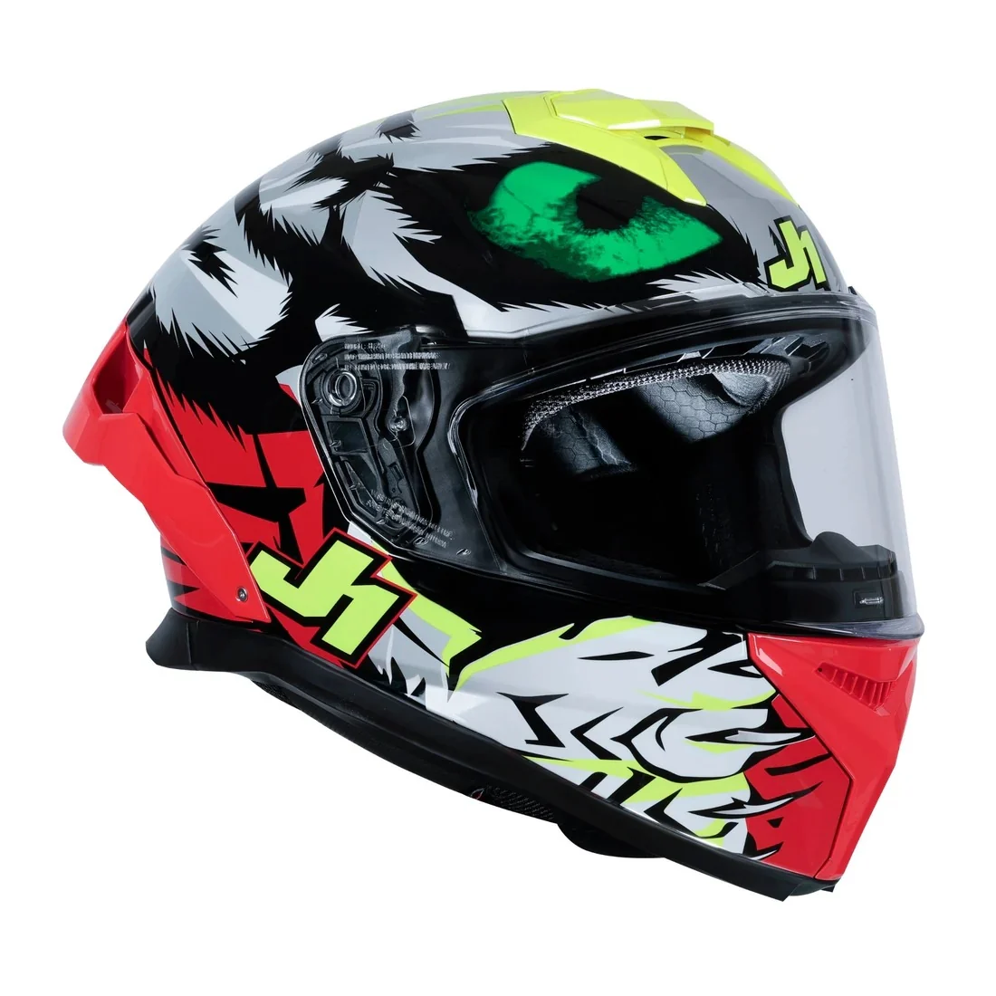 Just1 J-STR Demonic Gloss Red/Yellow/Black Helmet - Image 3