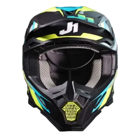Just1 J22F Performance Matte Fluro Yellow/Black Helmet - Image 2