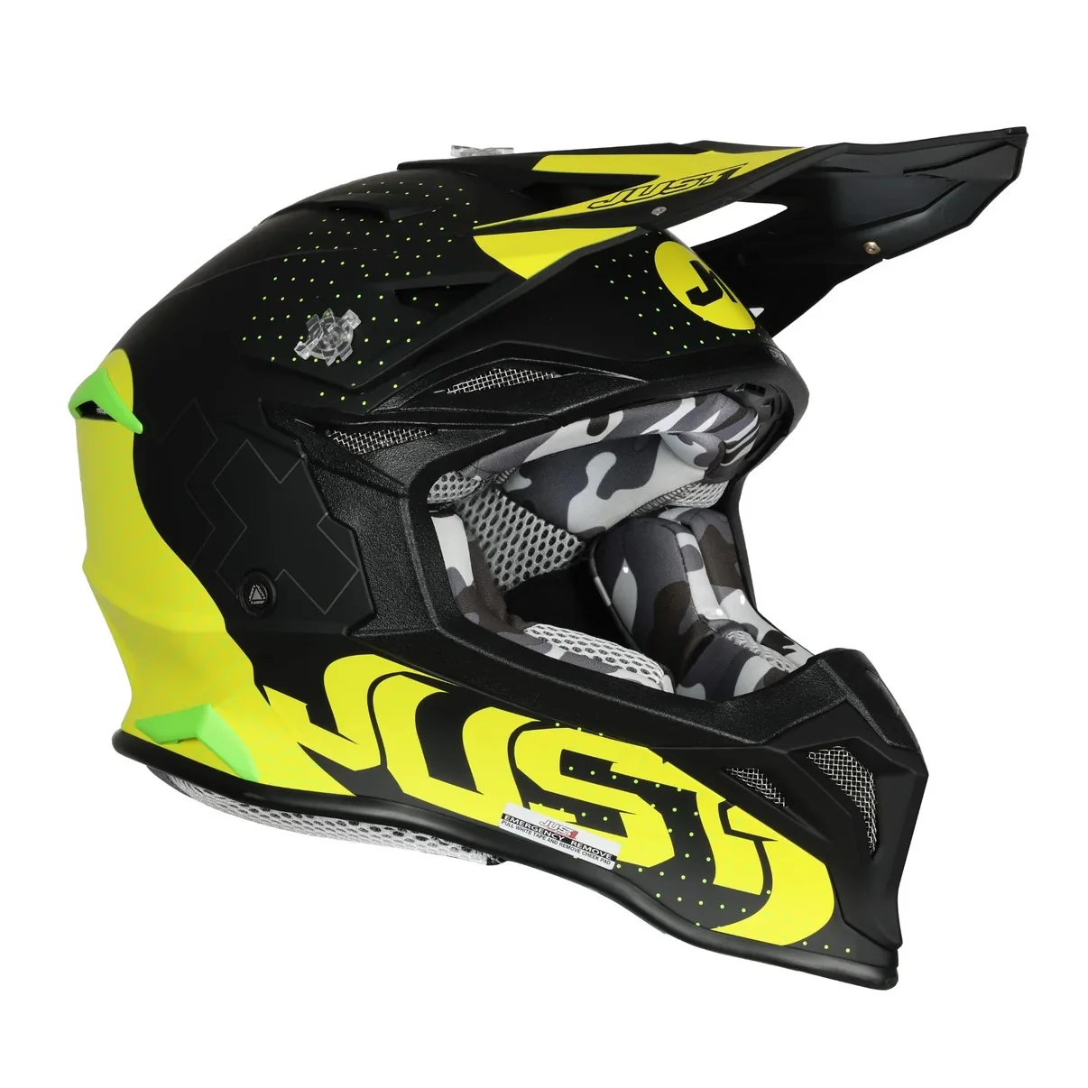 Just1 J39 Xeno Matte Fluro Yellow/Black Helmet - Image 3