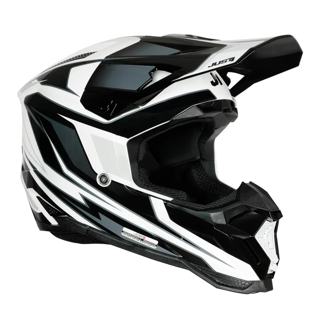 Just1 J40 Speed Gloss Black/White Helmet - Image 3