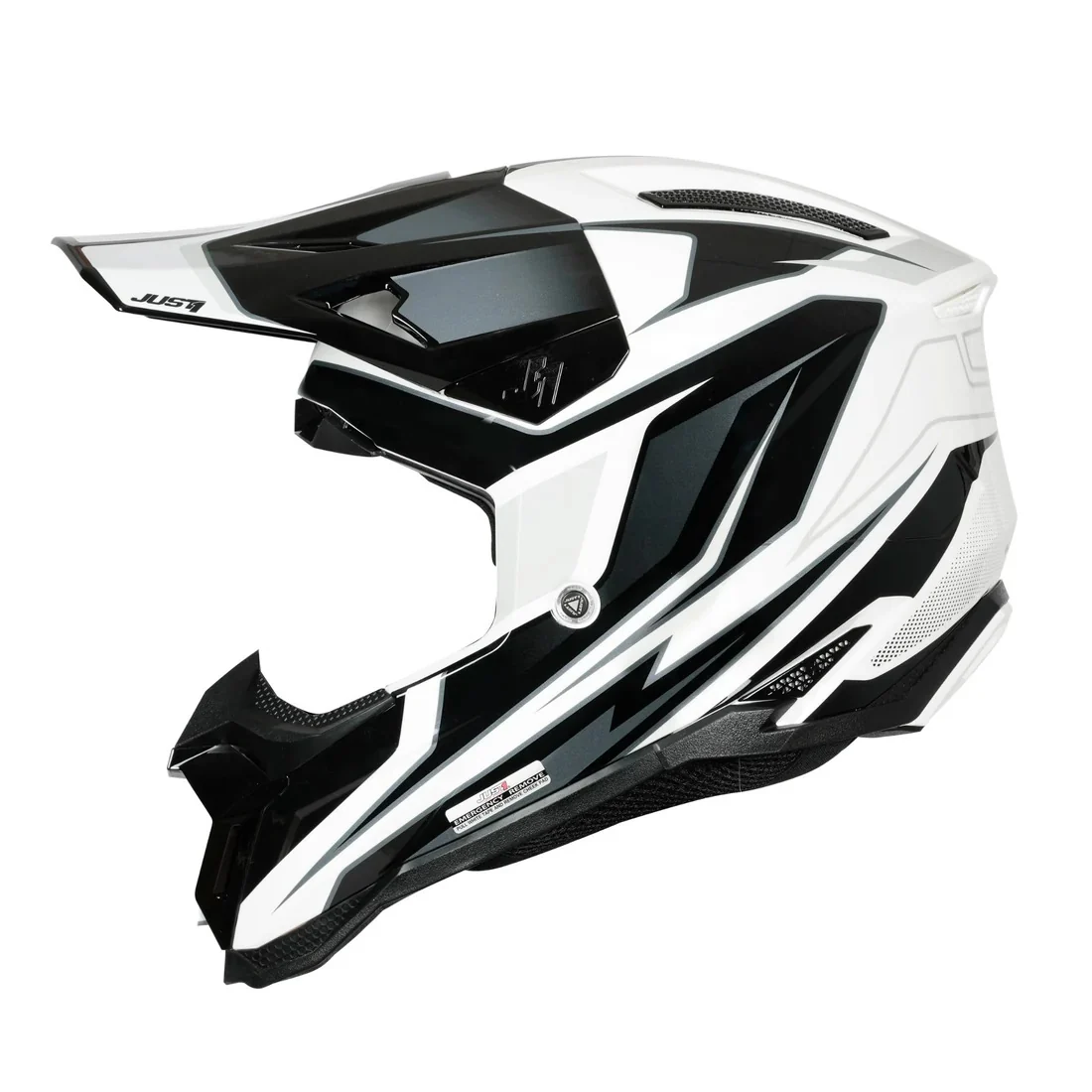 Just1 J40 Speed Gloss Black/White Helmet - Image 4