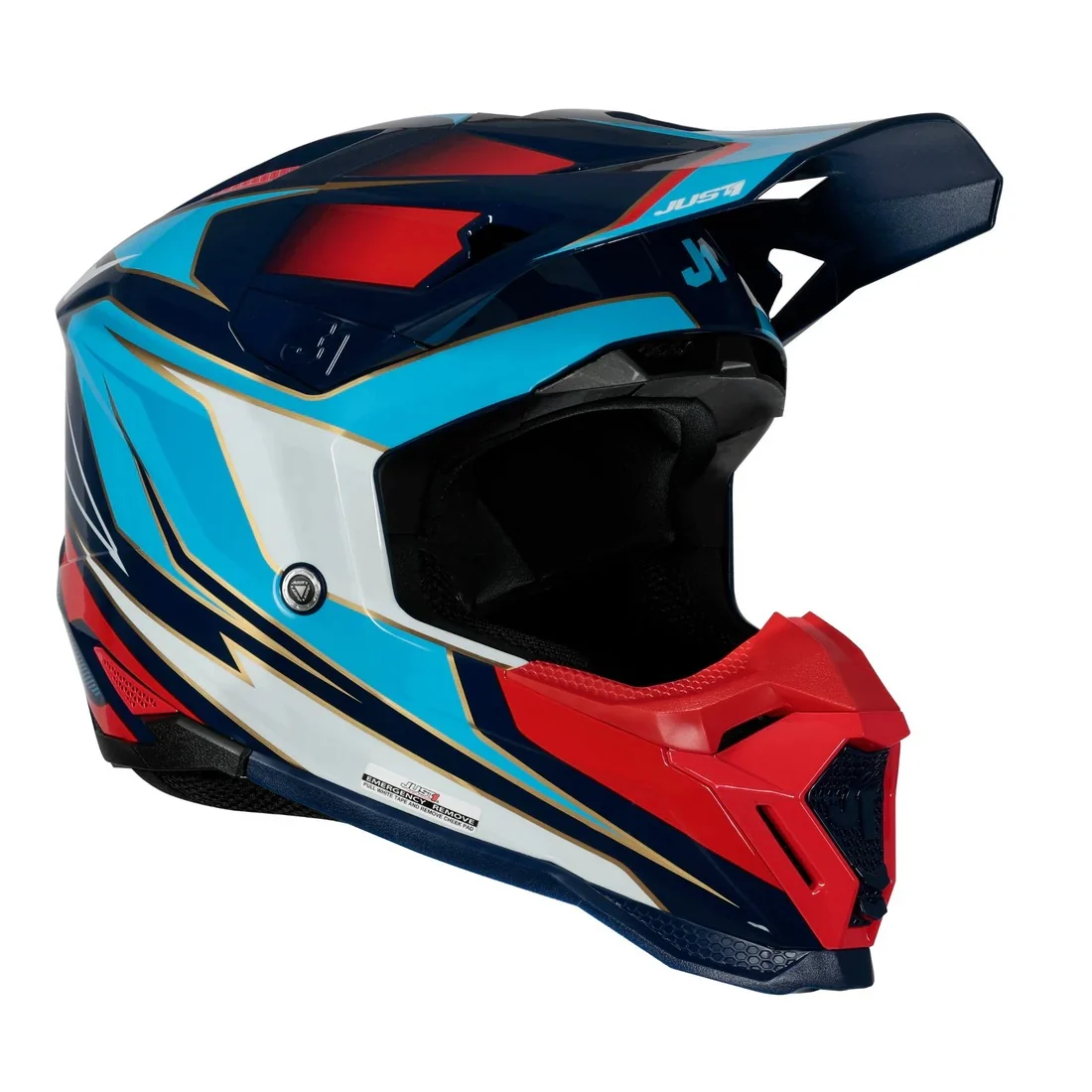 Just1 J40 Speed Gloss Red/White/Blue Helmet - Image 3