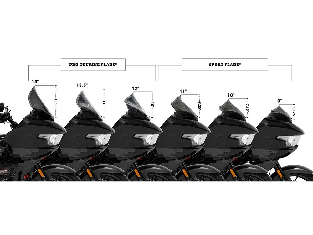Klock Werks KKC-2310-0911 8" Sports Flare Windshield Black for Harley-Davidson CVO Road Glide 23-Up/Road Glide 24-Up - Image 4