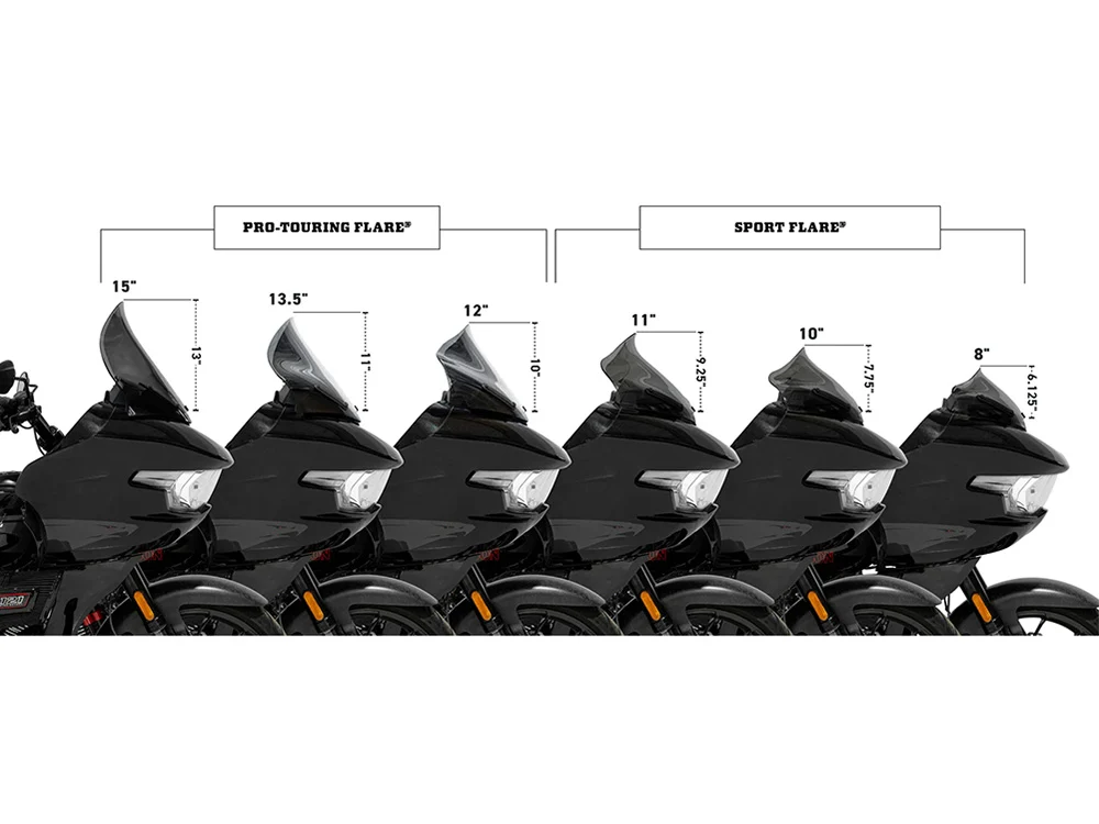 Klock Werks KKC-2310-0913 8" Sports Flare Windshield Black for Harley-Davidson CVO Road Glide 23-Up/Road Glide 24-Up - Image 4