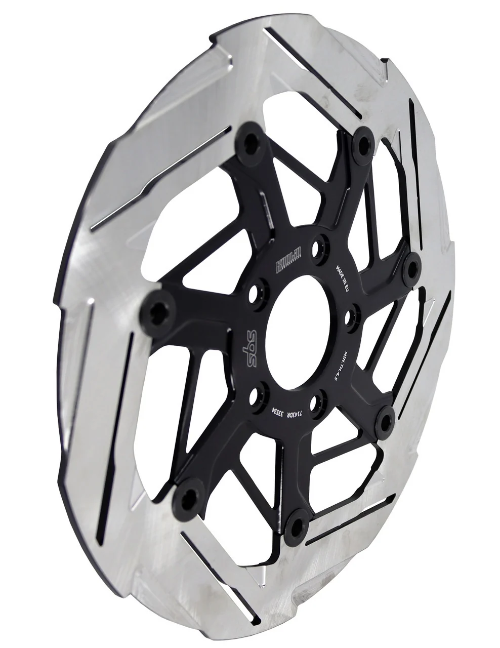 Kodlin KM-K7143DR 11.8" Right Hand Front 7-Spoke Disc Rotor Polished Band & Black Carrier - Image 2