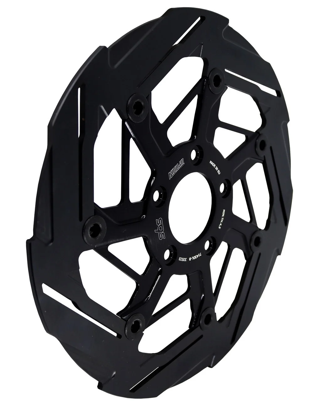 Kodlin KM-K7143DR-B 11.8" Right Hand Front 7-Spoke Disc Rotor Black Band & Black Carrier - Image 2