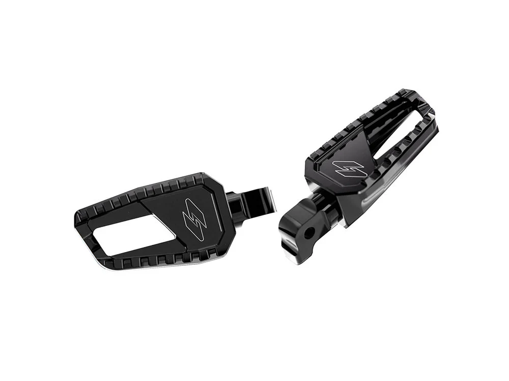 Kraus Motor Co KRA-IN-FC-01 Apex Edge Footpegs Black for Front On Indian Chief Dark Horse/Chief Bobber Dark Horse 22-Up/Scout 15-Up