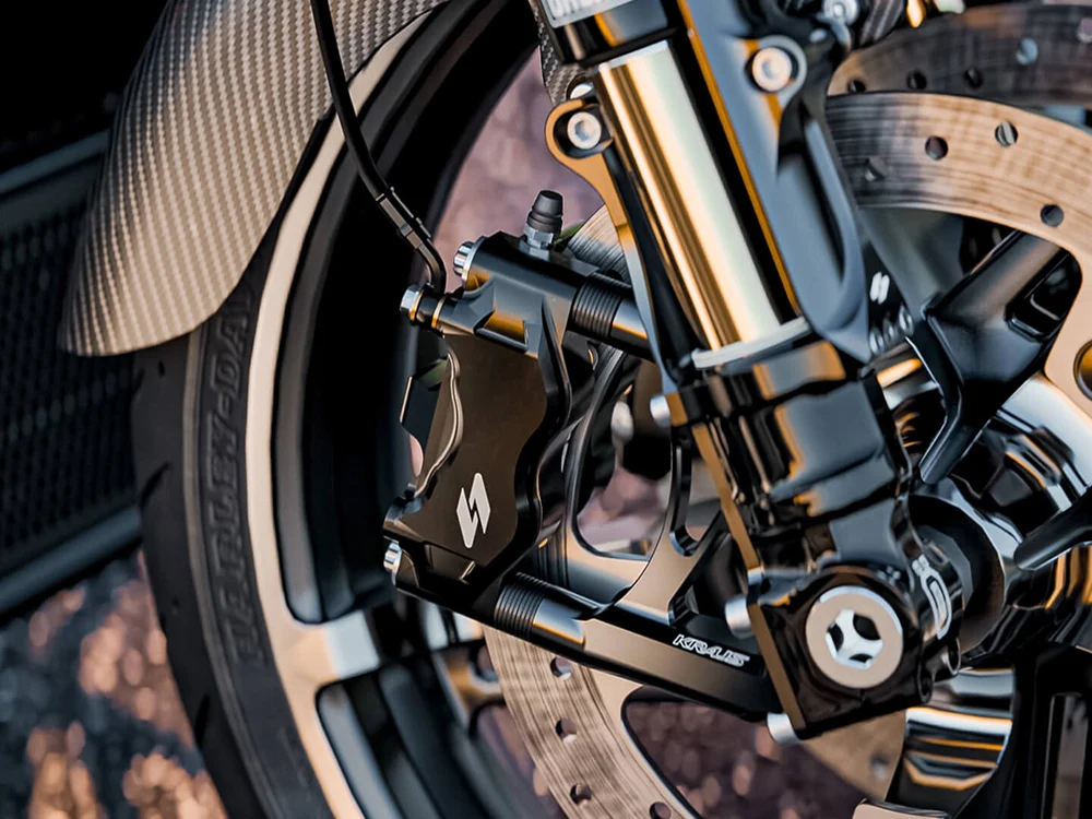 Kraus Motor Co KRA-UN-BR-183R-S Right Front RT3 Series Radial 4 Piston Caliper Black - Image 3