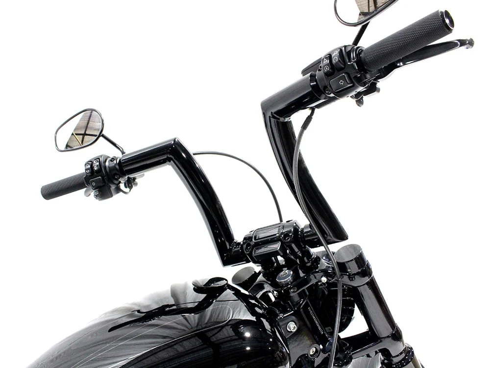 LA Choppers LA-7302-02BLK 2.0" Strip Bar 14" x 2" Ape Hanger Handlebar Gloss Black - Image 4