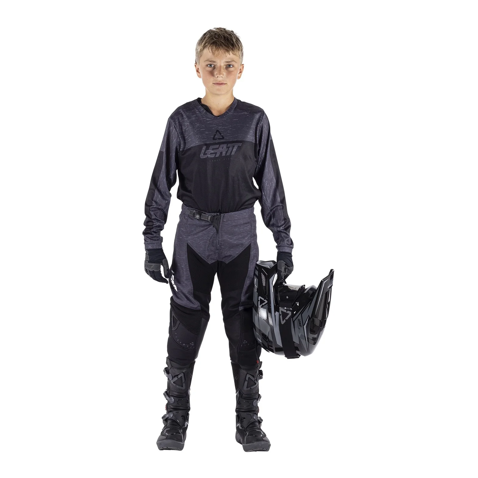 Leatt 2026 3.5 Stealth Black/Grey Junior Jersey & Pants Ride Kit - Image 2