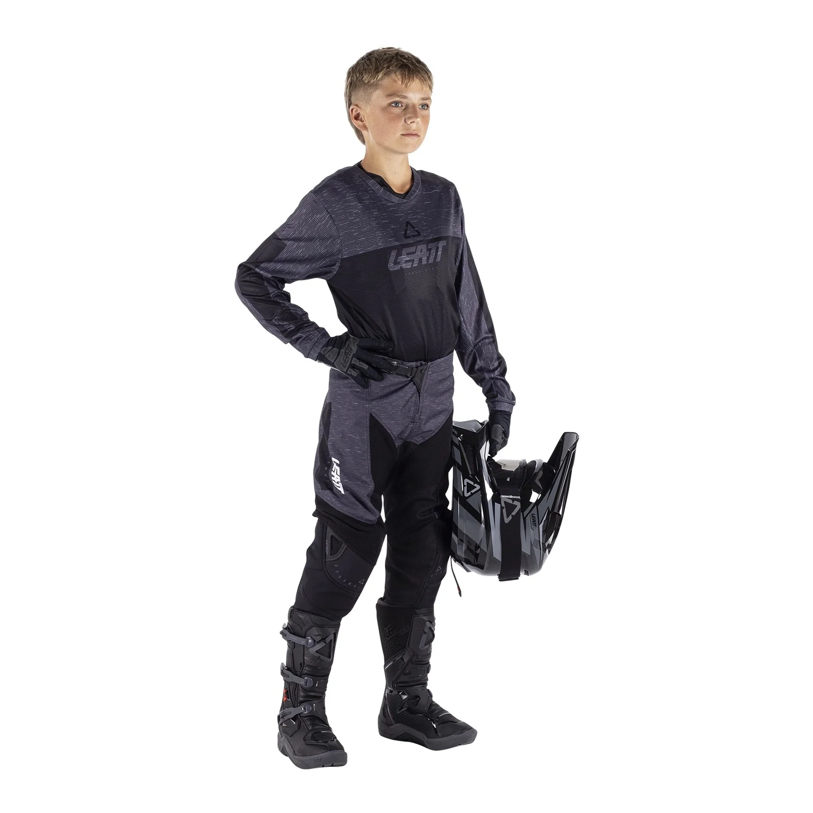 Leatt 2026 3.5 Stealth Black/Grey Junior Jersey & Pants Ride Kit - Image 4