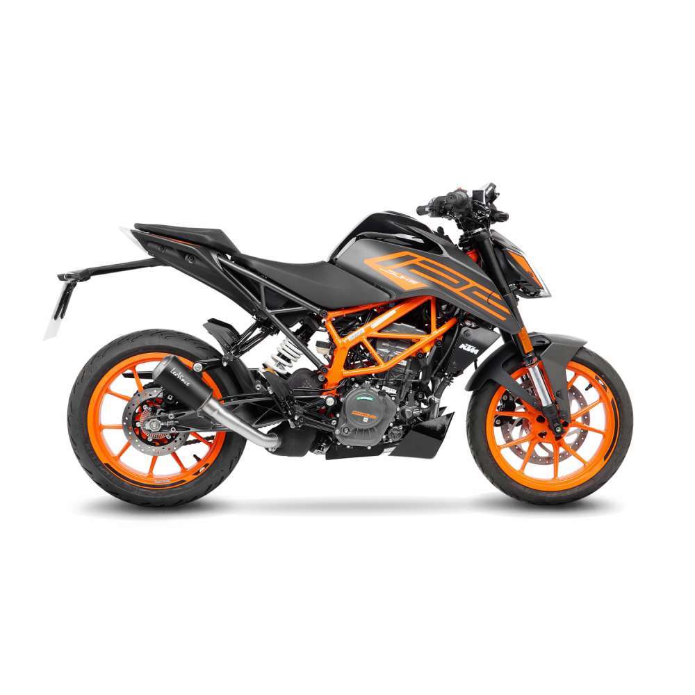 LeoVince LVSO15249B LV-10 Black Edition Slip-On Muffler w/Stainless End Cap for KTM Duke 125/Duke 390 21-22 - Image 3