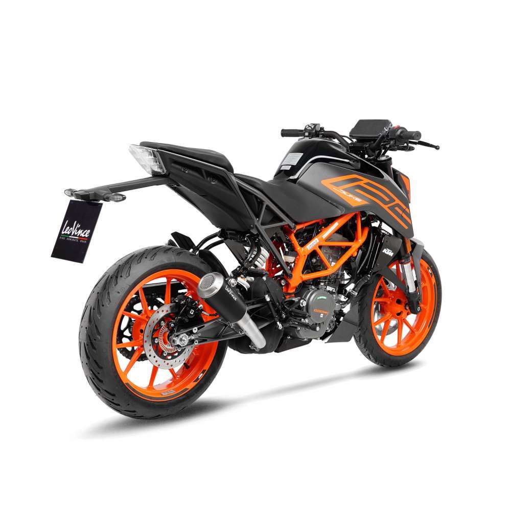 LeoVince LVSO15249B LV-10 Black Edition Slip-On Muffler w/Stainless End Cap for KTM Duke 125/Duke 390 21-22 - Image 4