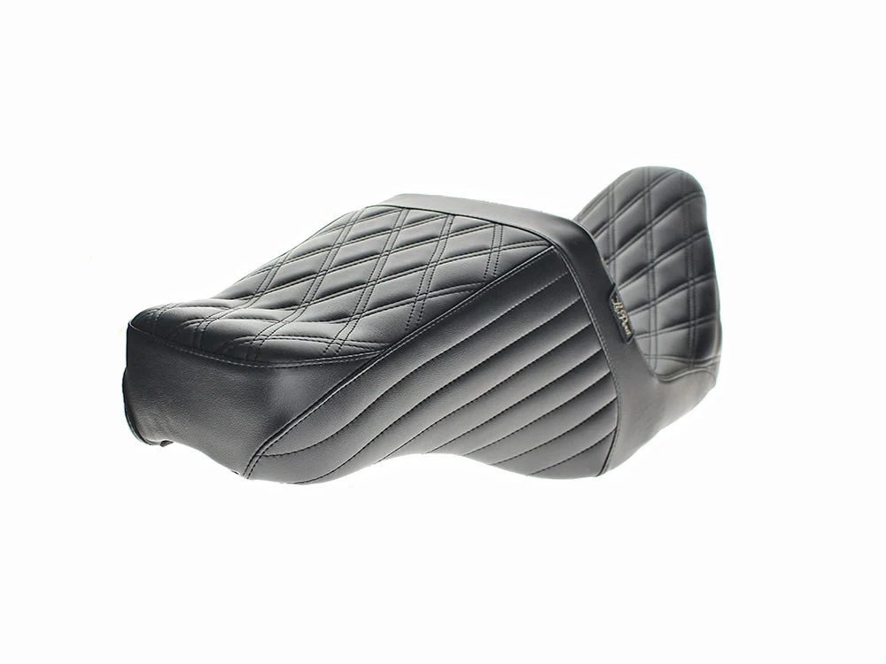 LePera LP-LKU-587DD TailWhip Up Front Reduced Reach Dual Seat w/Black Double Diamond Stitch for most Touring 08-24 - Image 2
