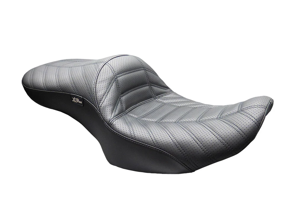 LePera Seats LP-LV-957-INDY Maverick Indy Dual Seat w/Double Track Pleat for Harley-Davidson CVO Touring 23-Up/Street Glide/Road Glide/Touring 24-Up Models