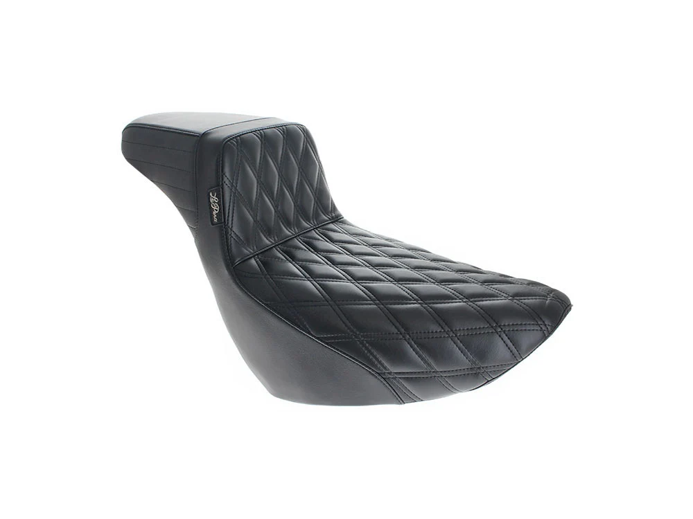 LePera LP-LYR-590DLDD Kickflip Daddy Long Legs Extended Reach Dual Seat w/Black Double Diamond Stitch for Harley-Davidson Sport Glide/Low Rider 18-Up/Low Rider S 20-Up - Image 3