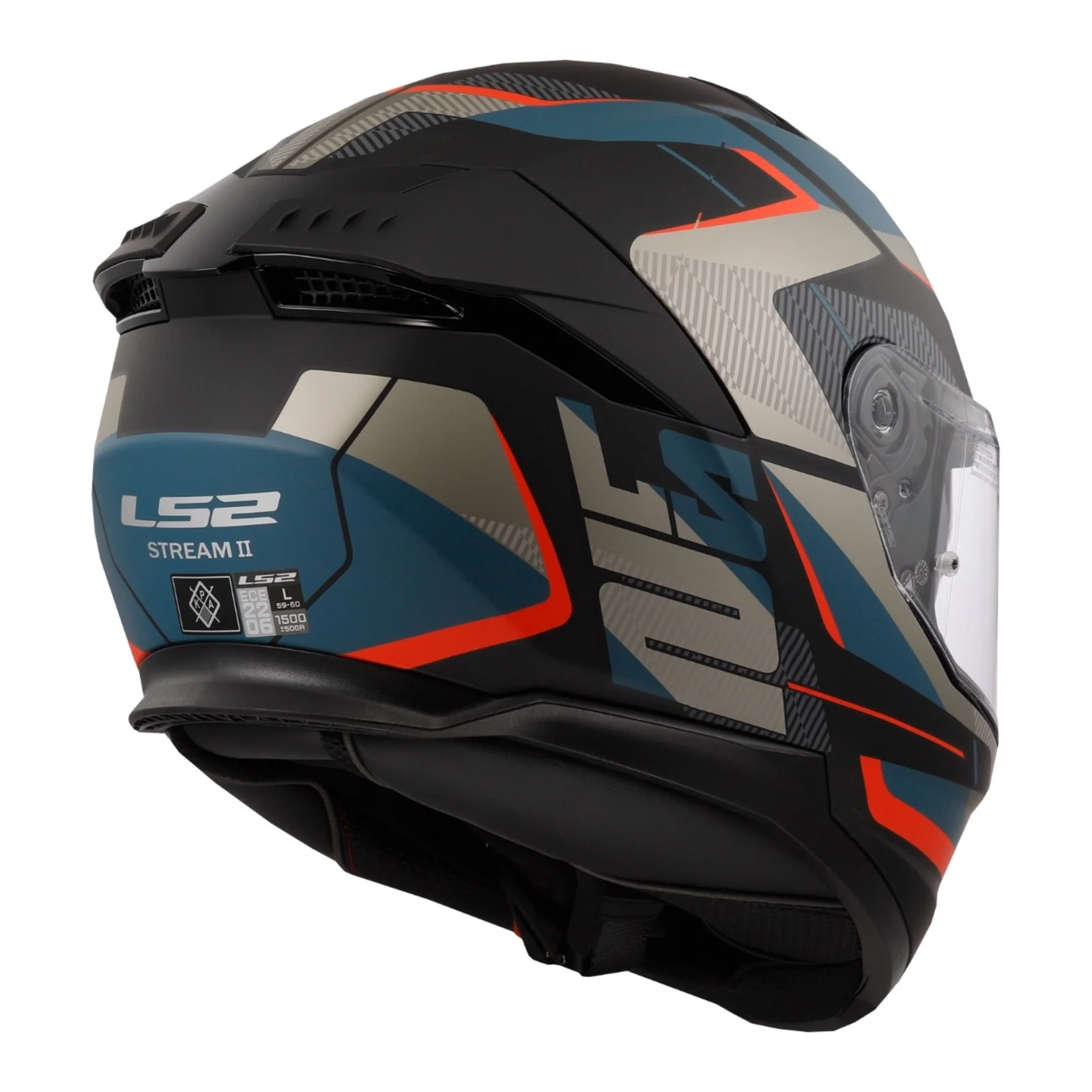 LS2 FF808 Stream II Road Matte Black/Blue Helmet - Image 5