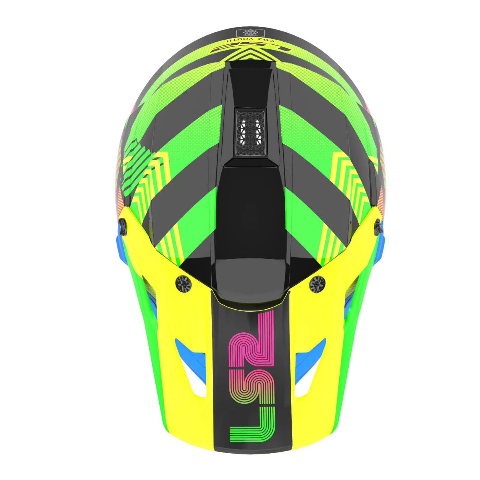 LS2 MX706J COZ Chromatic Black/Hi-Vis Pink Youth Helmet - Image 3