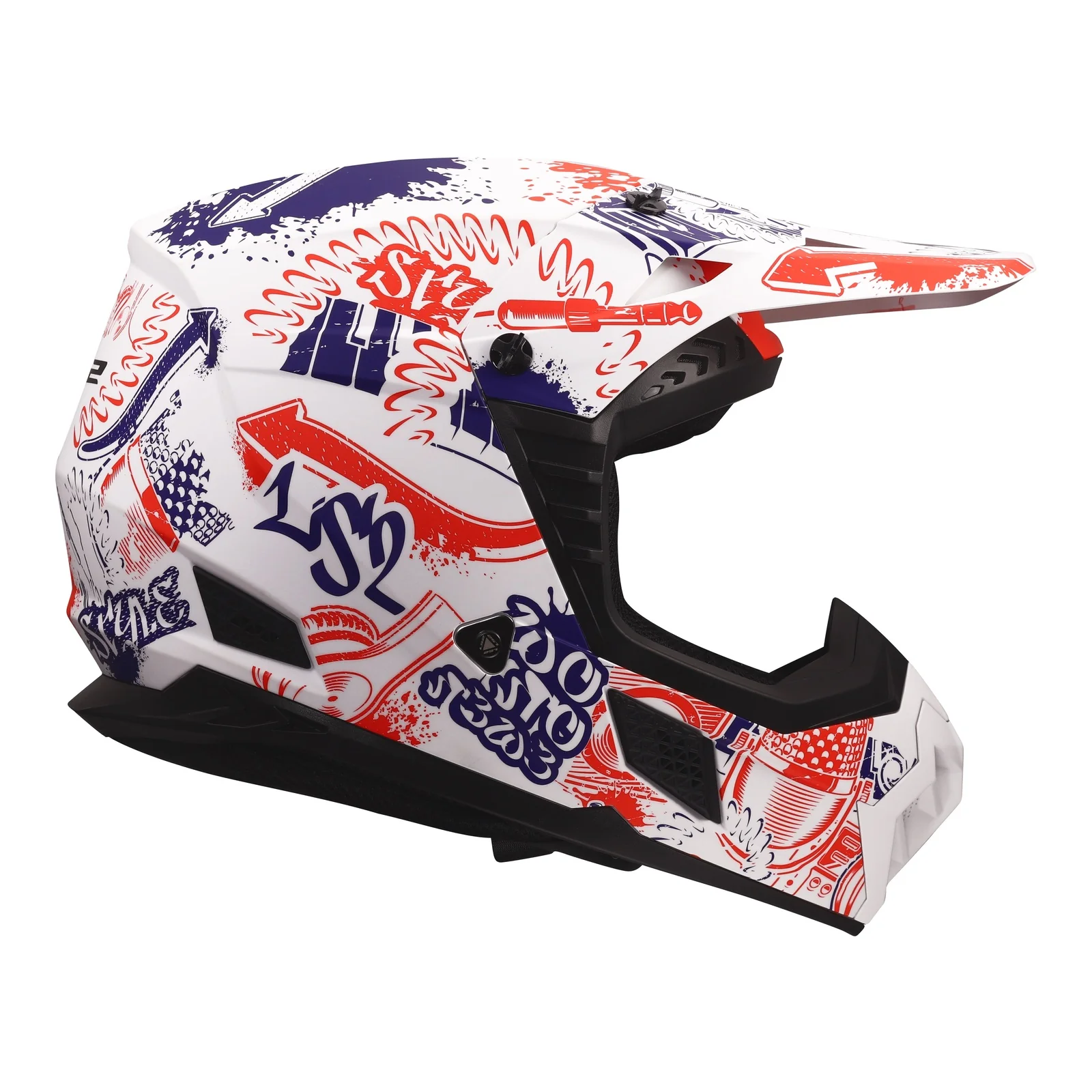 LS2 MX706J COZ Fantasy Matte White/Red/Blue Youth Helmet - Image 5