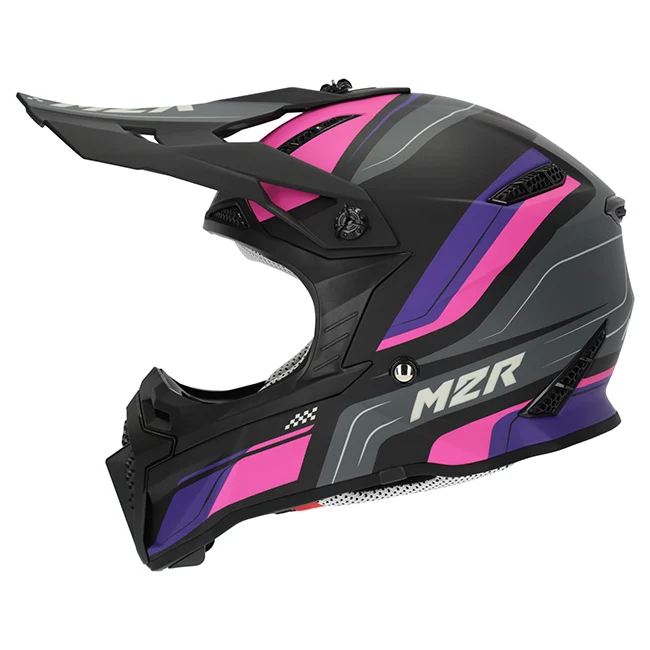 M2R X2.1 Pulse PC-7F Pink/Purple/Black Youth Helmet - Image 2