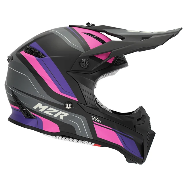 M2R X2.1 Pulse PC-7F Pink/Purple/Black Youth Helmet - Image 4