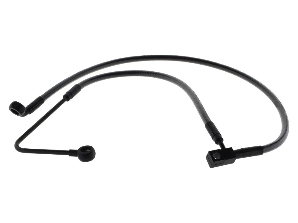 Magnum Shielding MS-AS470022 Black Pearl +2" Over Length Lower Front Brake Line for Harley-Davidson FXST Softail 11-15/Rocker 2011 w/Single Front Disc Caliper