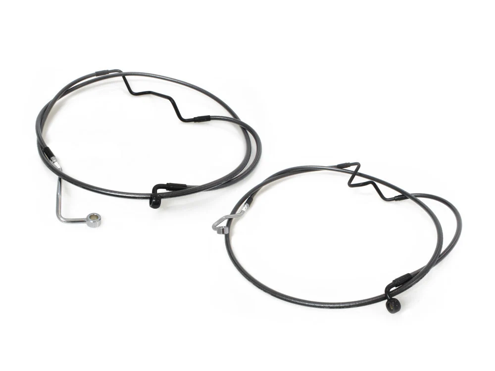 Magnum Shielding MS-AS470162 Black Pearl Over Length +2" Lower Front Brake Line for Harley-Davidson Touring 14-23 w/ABS