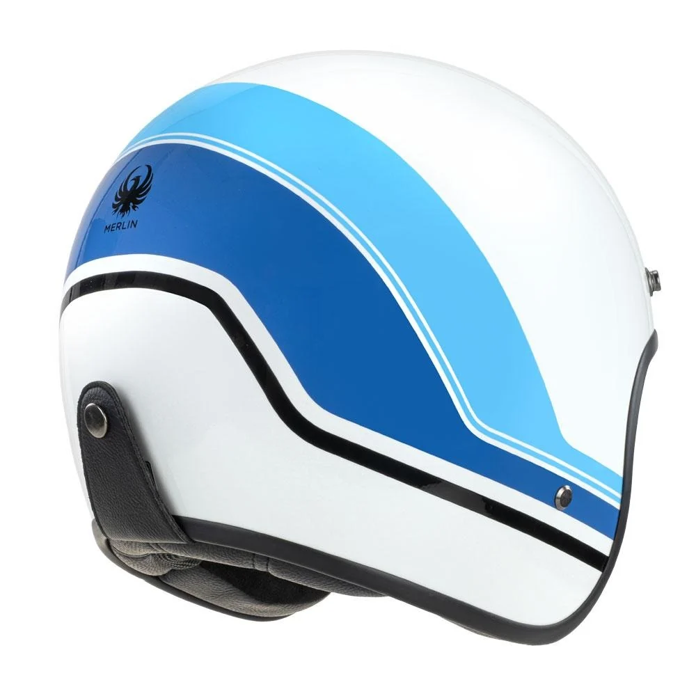 Merlin Blackbird Aero Stripe Gloss White Helmet - Image 5