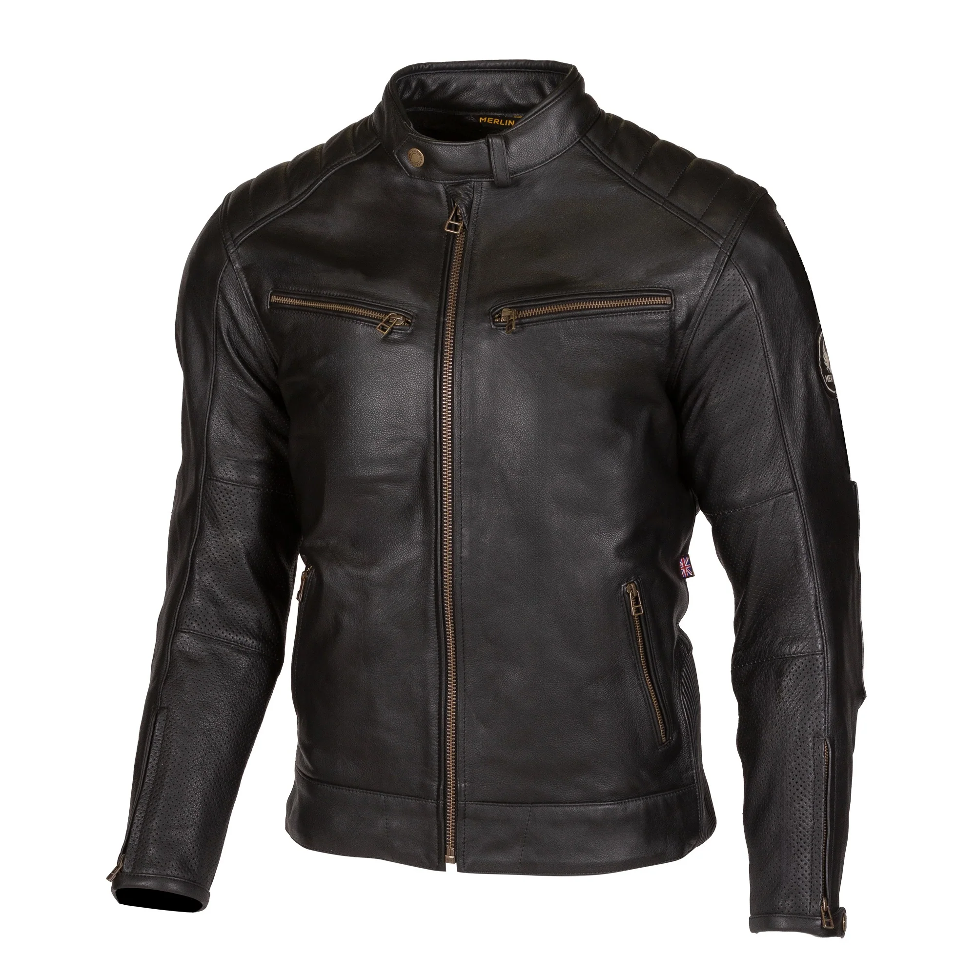 Merlin Chase II D3O Black Perforated Leather Jacket