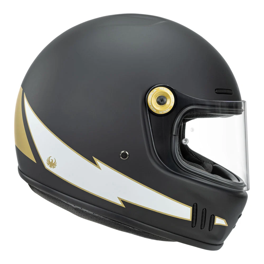 Merlin Revival Flash Matte Black Helmet - Image 4