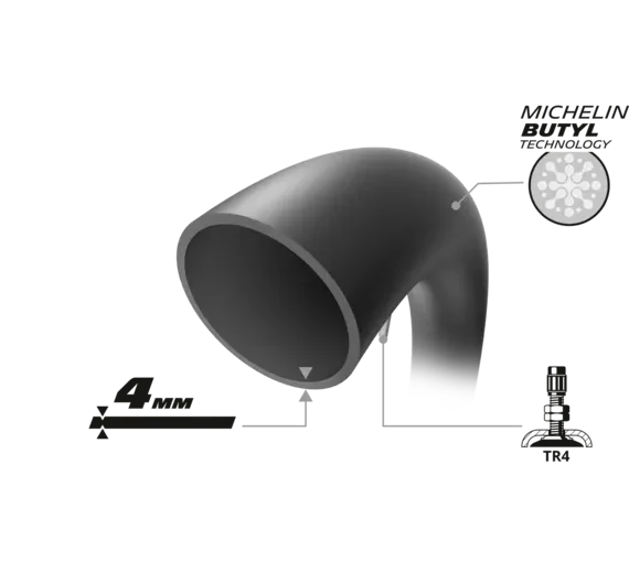 Michelin 18UHDM Off-Road Ultra Heavy Duty Medium Inner Tube w/TR4 Valve for 100/100-18, 110/100-18, 120/90-18, 130/80-18 - Image 2