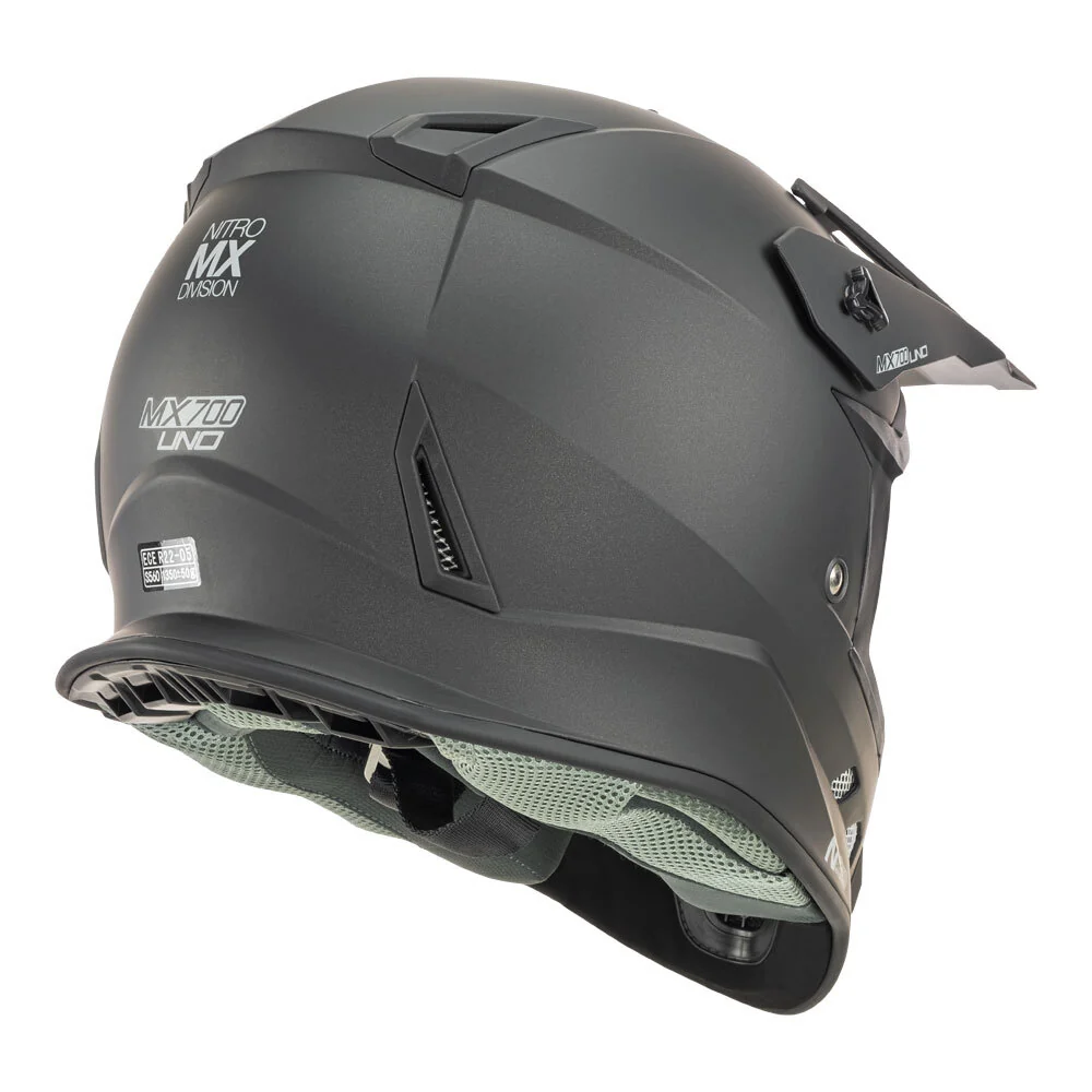 Nitro MX700 Satin Black Youth Helmet - Image 4