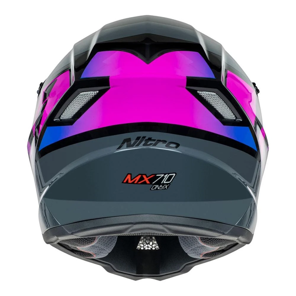 Nitro MX710 Onyx Gloss Purple/Pink Youth Helmet - Image 6