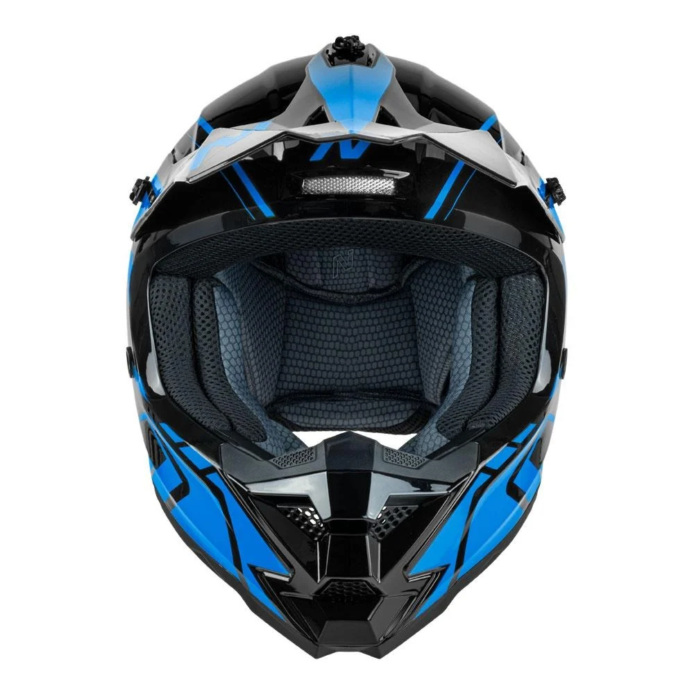 Nitro MX710 Shard II Gloss Blue/Black Youth Helmet - Image 2
