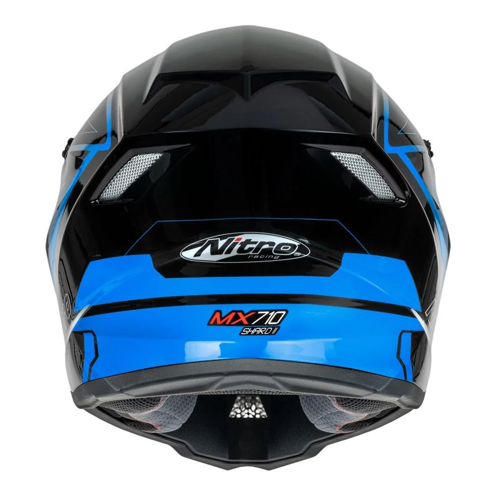 Nitro MX710 Shard II Gloss Blue/Black Youth Helmet - Image 6