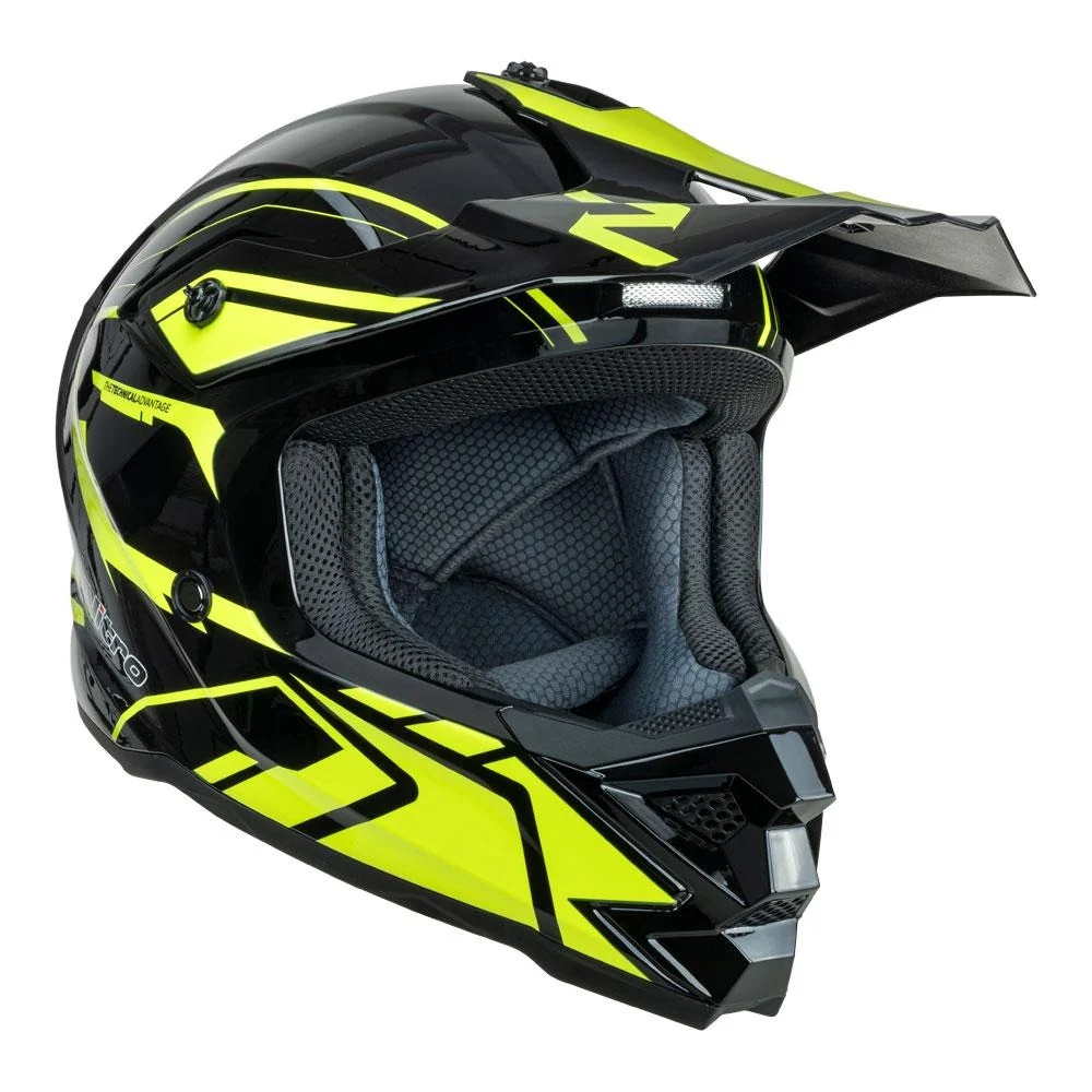 Nitro MX710 Shard II Gloss Fluro Yellow/Black Youth Helmet