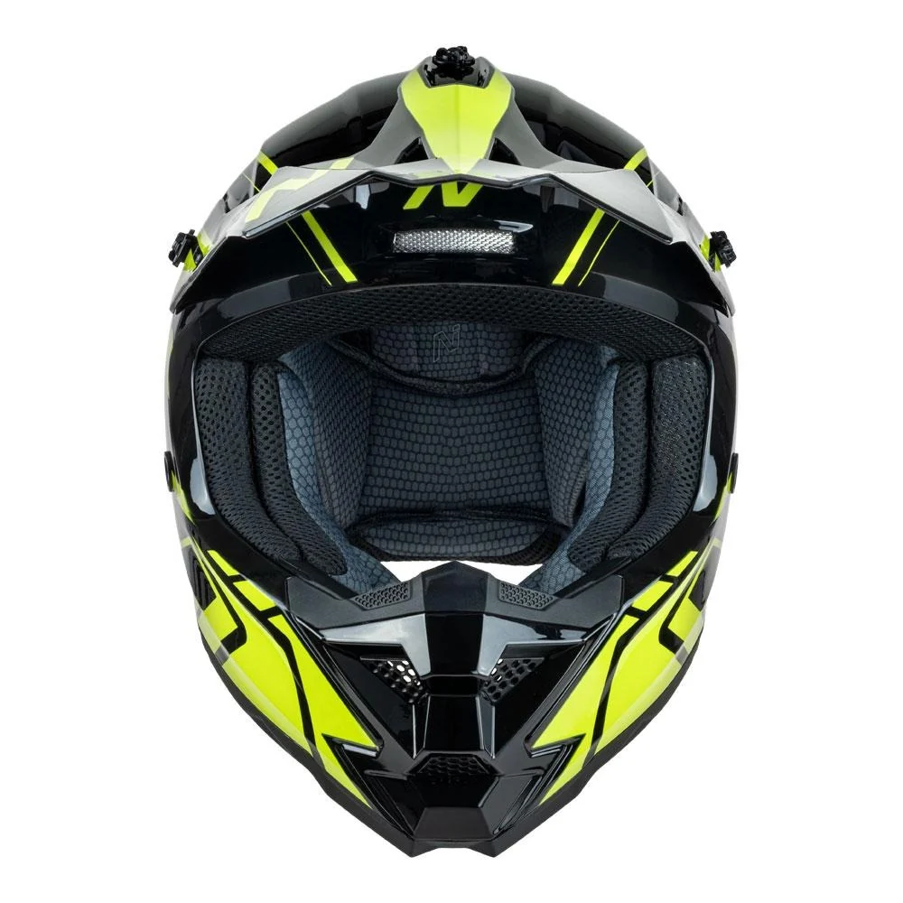 Nitro MX710 Shard II Gloss Fluro Yellow/Black Youth Helmet - Image 2