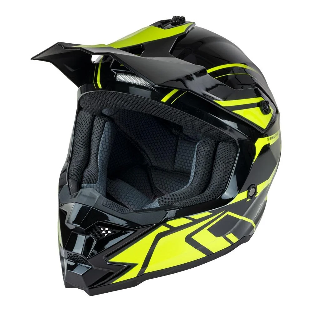 Nitro MX710 Shard II Gloss Fluro Yellow/Black Youth Helmet - Image 3