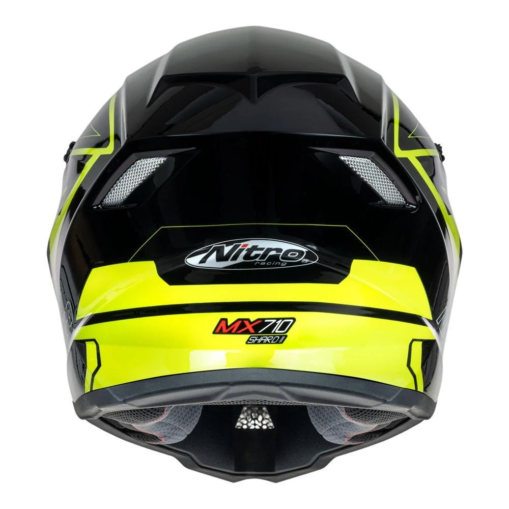 Nitro MX710 Shard II Gloss Fluro Yellow/Black Youth Helmet - Image 6