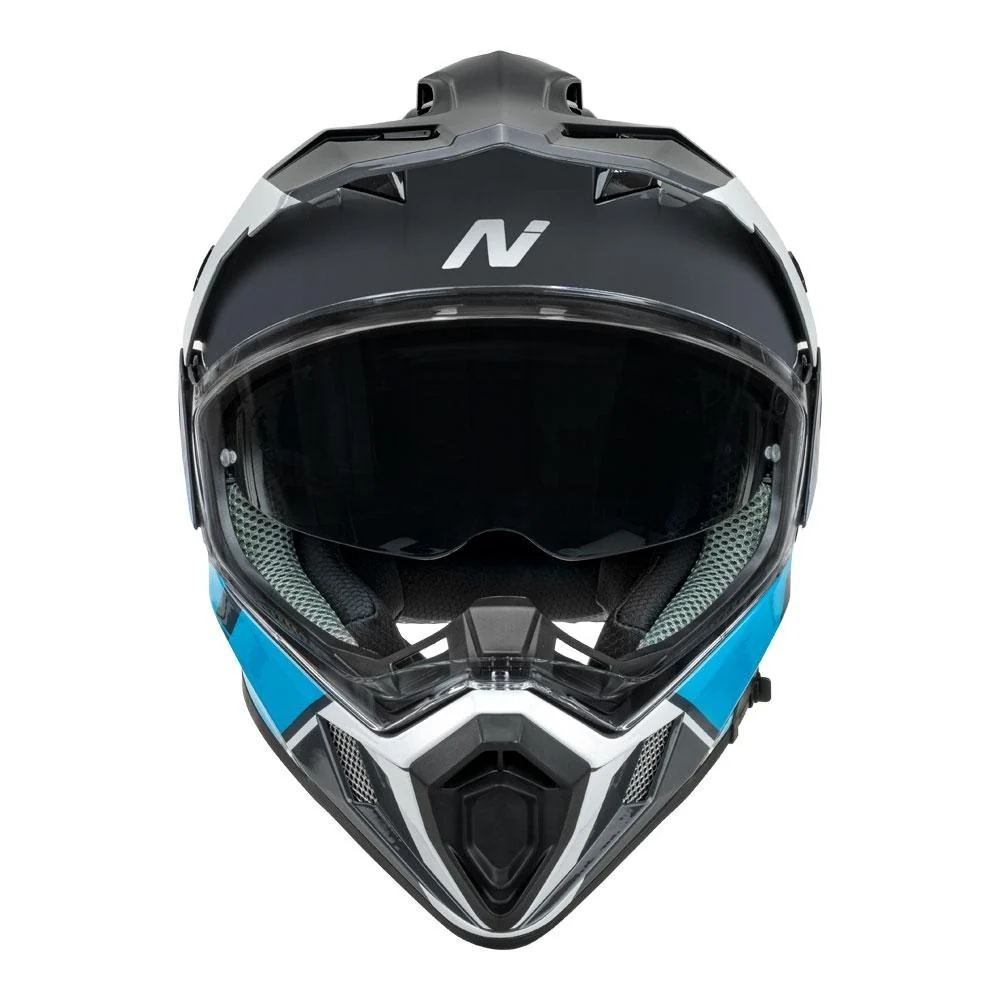 Nitro MX780 DVS Gloss Grey/Light Blue/White/Red Adventure Helmet - Image 2